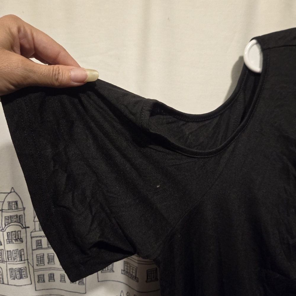 NWOT Women's Black Peep Shoulder Lace Up Shirt Blouse Size 2X - Picture 2 of 8